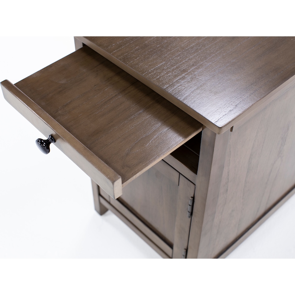 ashy brown chairside table   