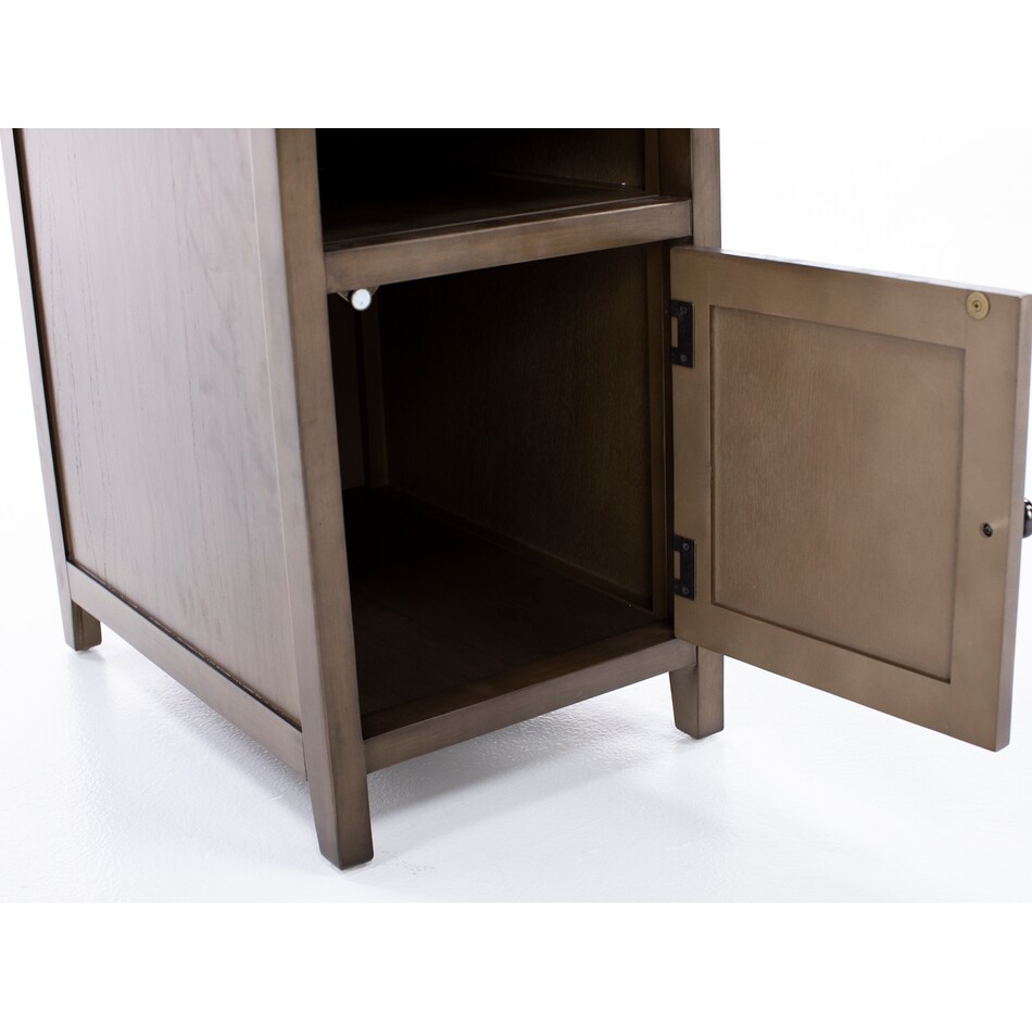 ashy brown chairside table   