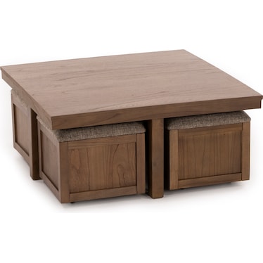 Quad Cocktail Table w/4 Stools