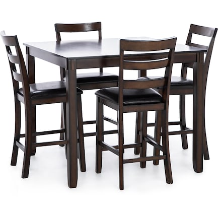 Colton 5-Pc. Counter Height Dining Set, Brown