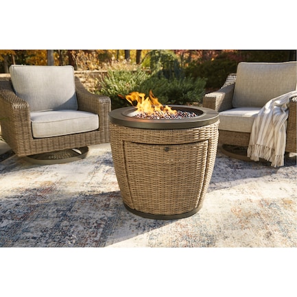 Melrose 3-pc Fire Pit With 2 Swivel Lounge Chairs