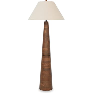 Honey Wood Floor Lamp 58"H