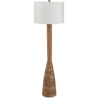 Natural Wood Floor Lamp 60"H