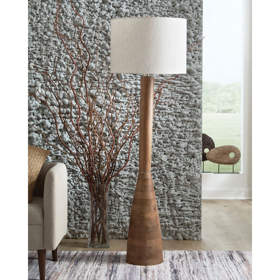 ashy brown floor lamp   