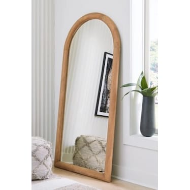 Wood Arch Floor Mirror 38"W x 77"H