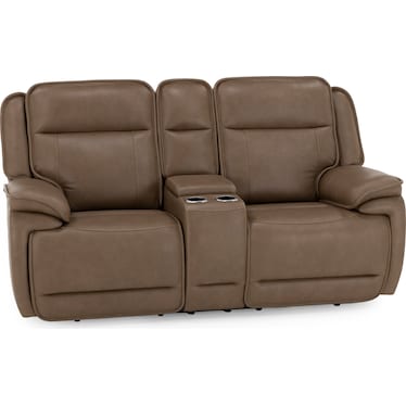 Glen Leather Power Headrest Zero Gravity Reclining Console Love