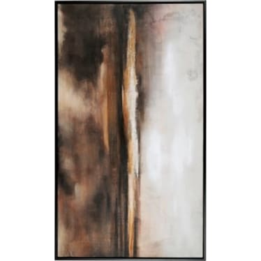 Horizon Black, Brown, and Orange Framed Canvas 35"W x 60"H