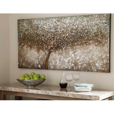 Brown Tones Handpainted Tree Canvas 60"W x 30"H