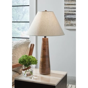 Honey Wood Table Lamp 30"H