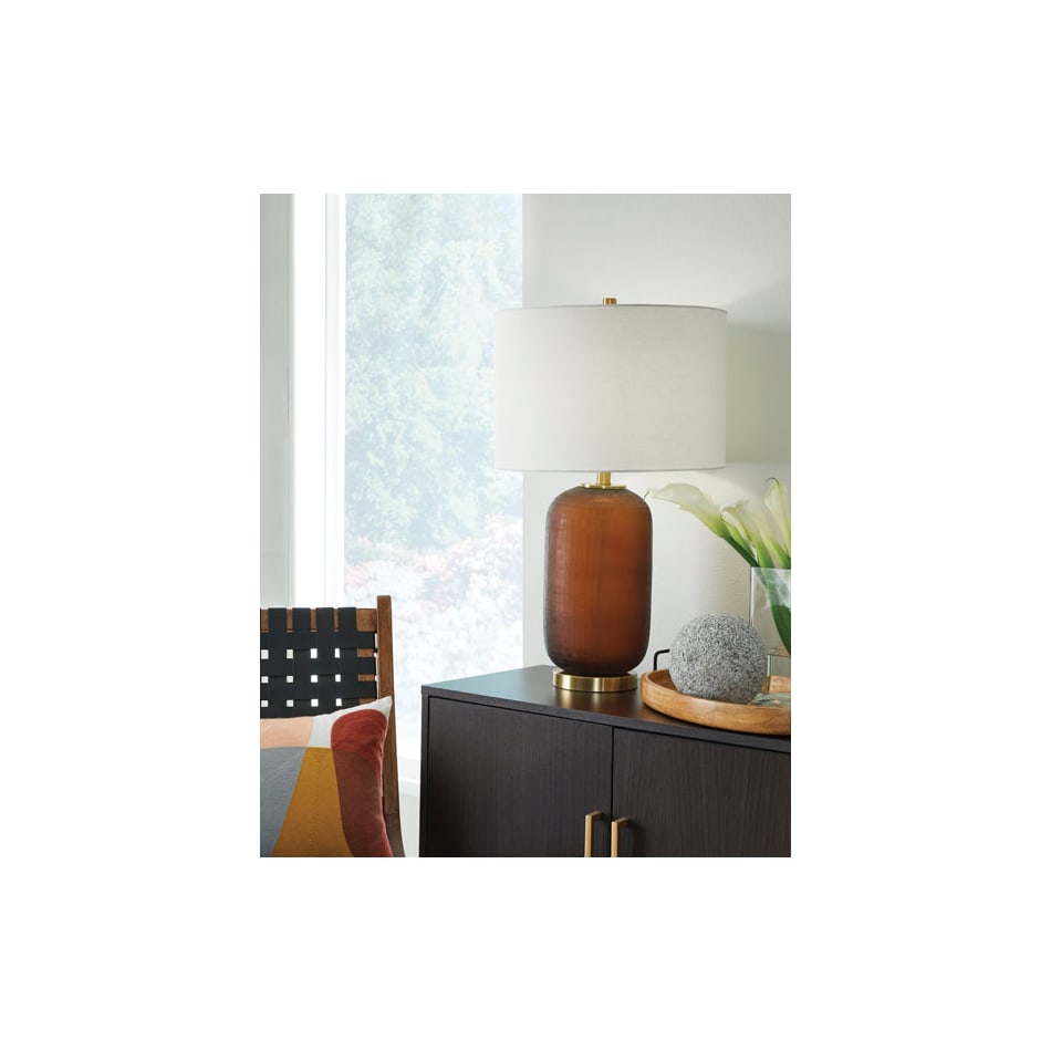 ashy brown table lamp   