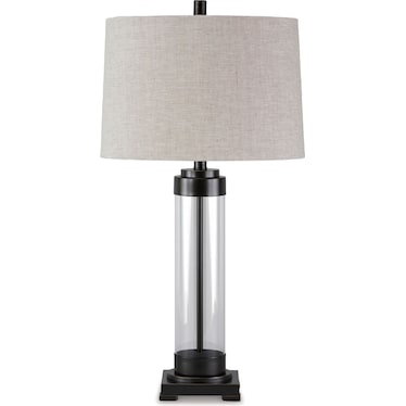 Glass and Bronze Table Lamp 30"H