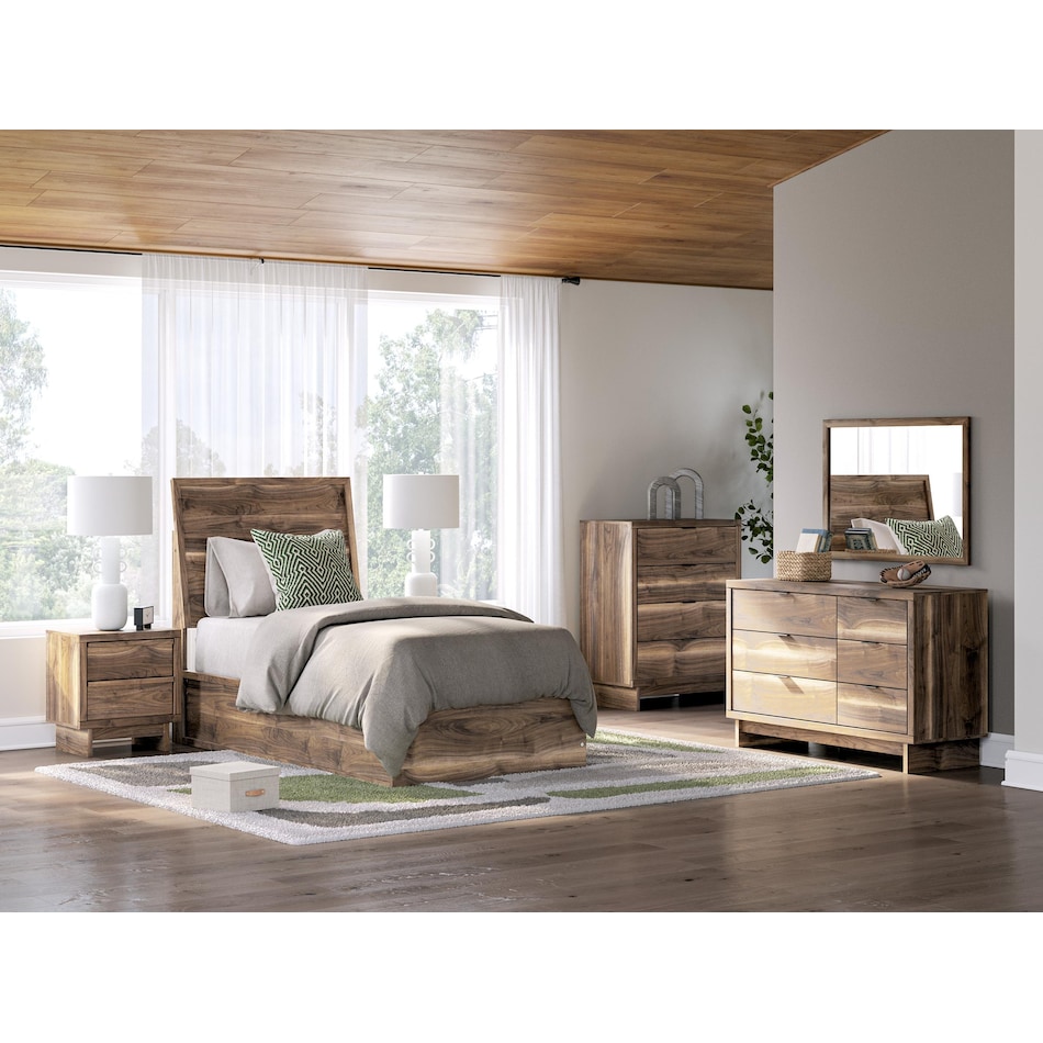 ashy brown twin bed package ptp  