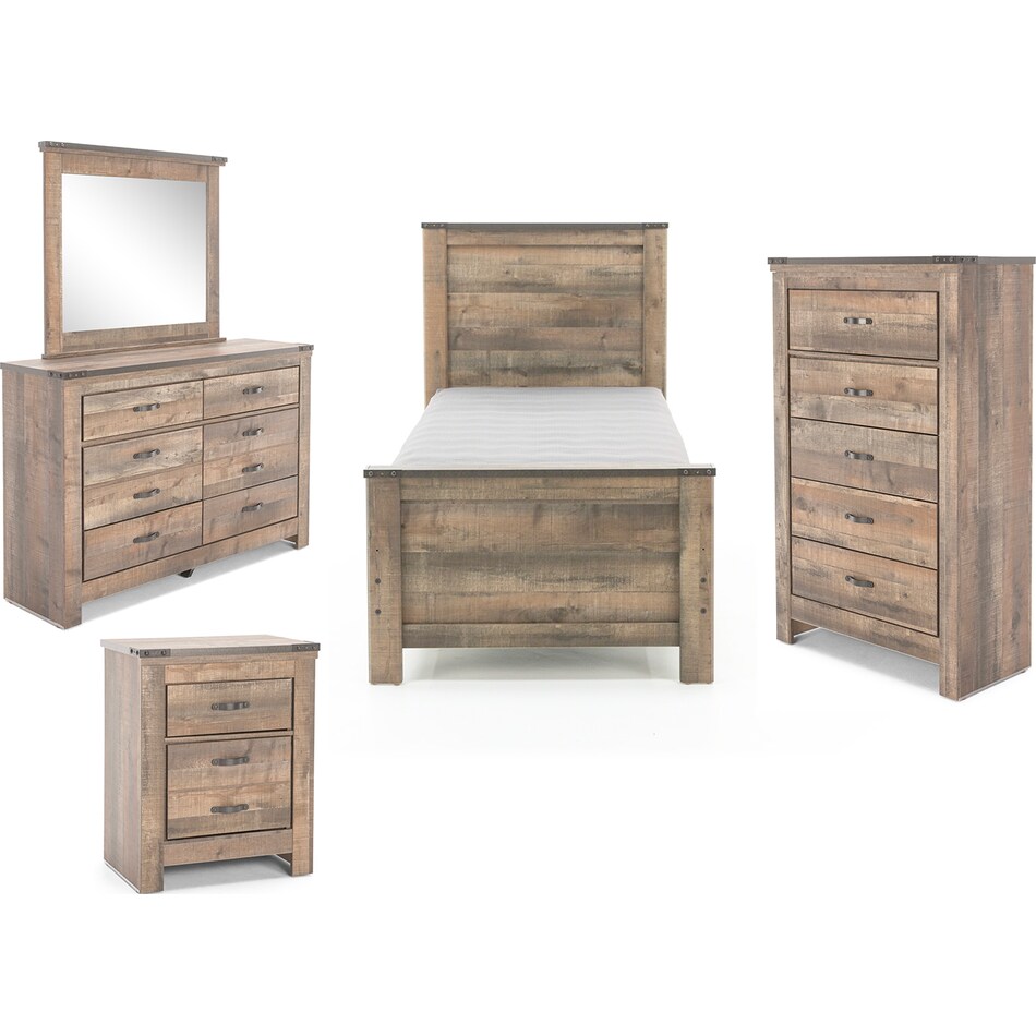 ashy brown twin bed package tfc  