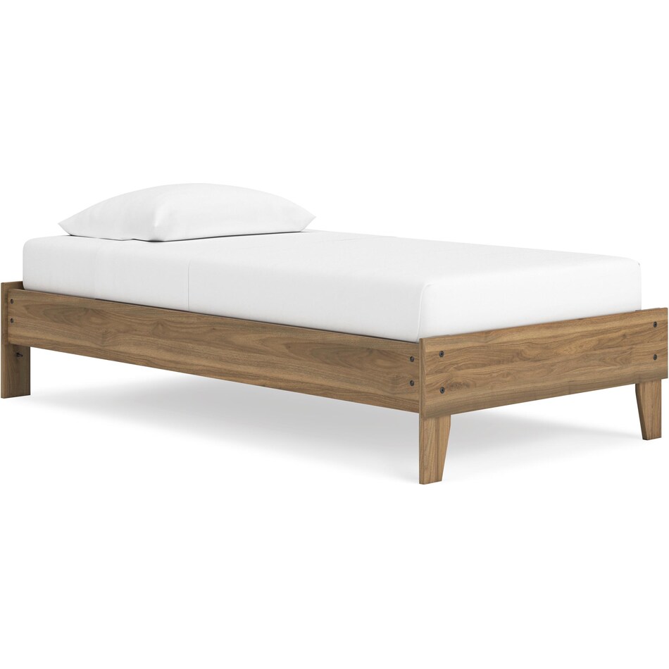 ashy brown twin platform rails supports   