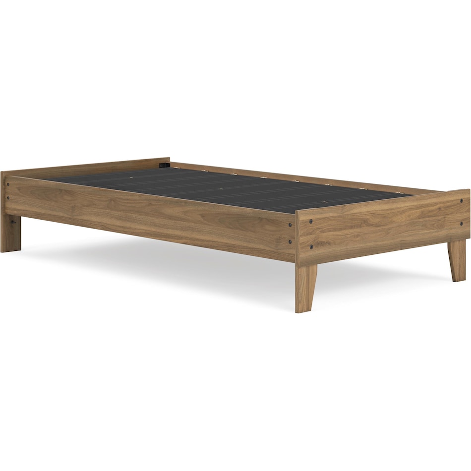 ashy brown twin platform rails supports   
