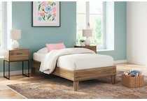 ashy brown twin platform rails supports lifestyle image   