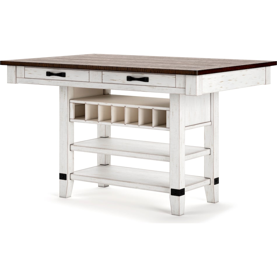 ashy brown white inch bar height table rectangle   