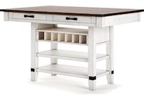 ashy brown white inch bar height table rectangle   