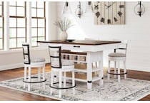 ashy brown white inch bar height table rectangle   