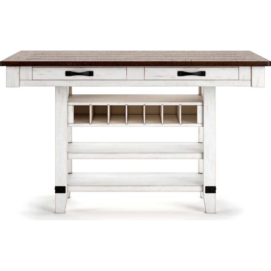 ashy brown white inch bar height table rectangle   