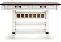 ashy brown white inch bar height table rectangle   