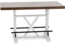 ashy brown white inch bar height table rectangle   