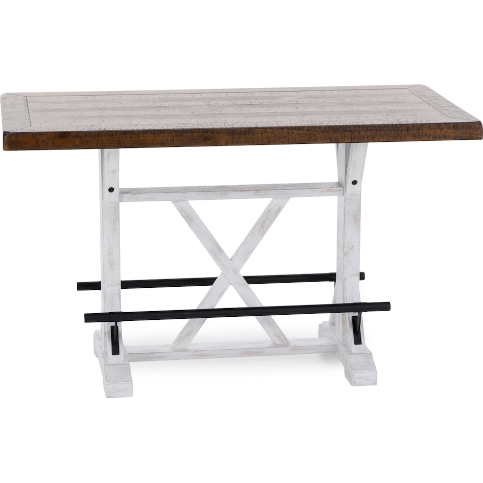 ashy brown white inch bar height table rectangle   