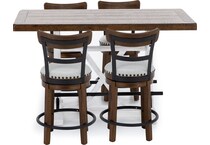 ashy brown white inch bar height table rectangle   