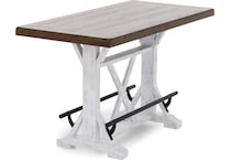 ashy brown white inch bar height table rectangle   