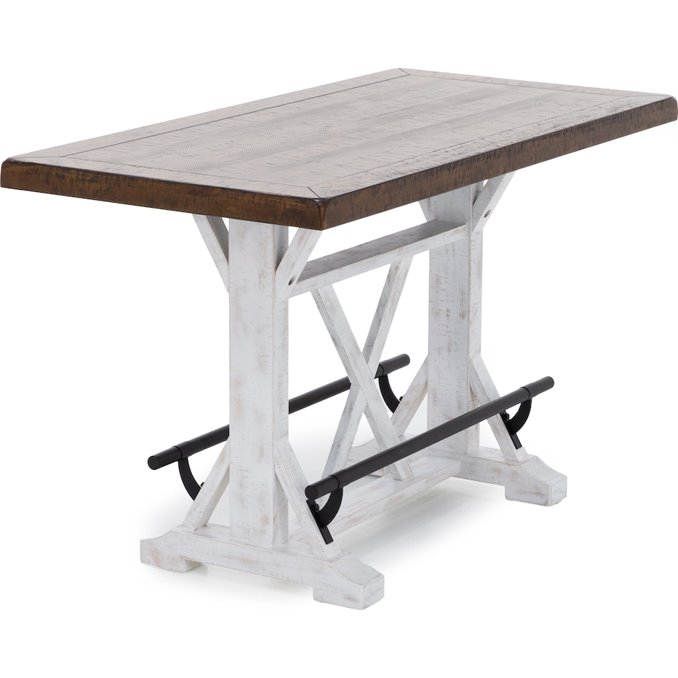 ashy brown white inch bar height table rectangle   