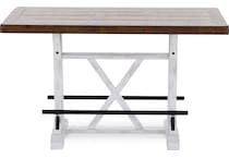 ashy brown white inch bar height table rectangle   