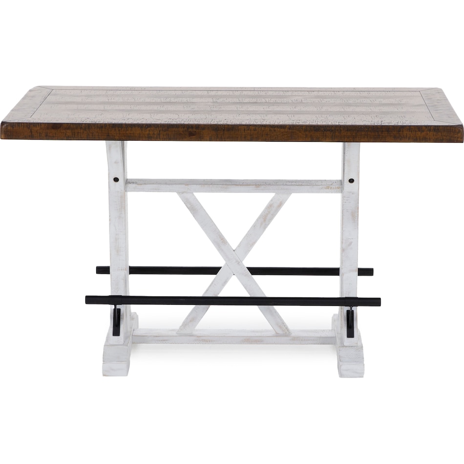 ashy brown white inch bar height table rectangle   