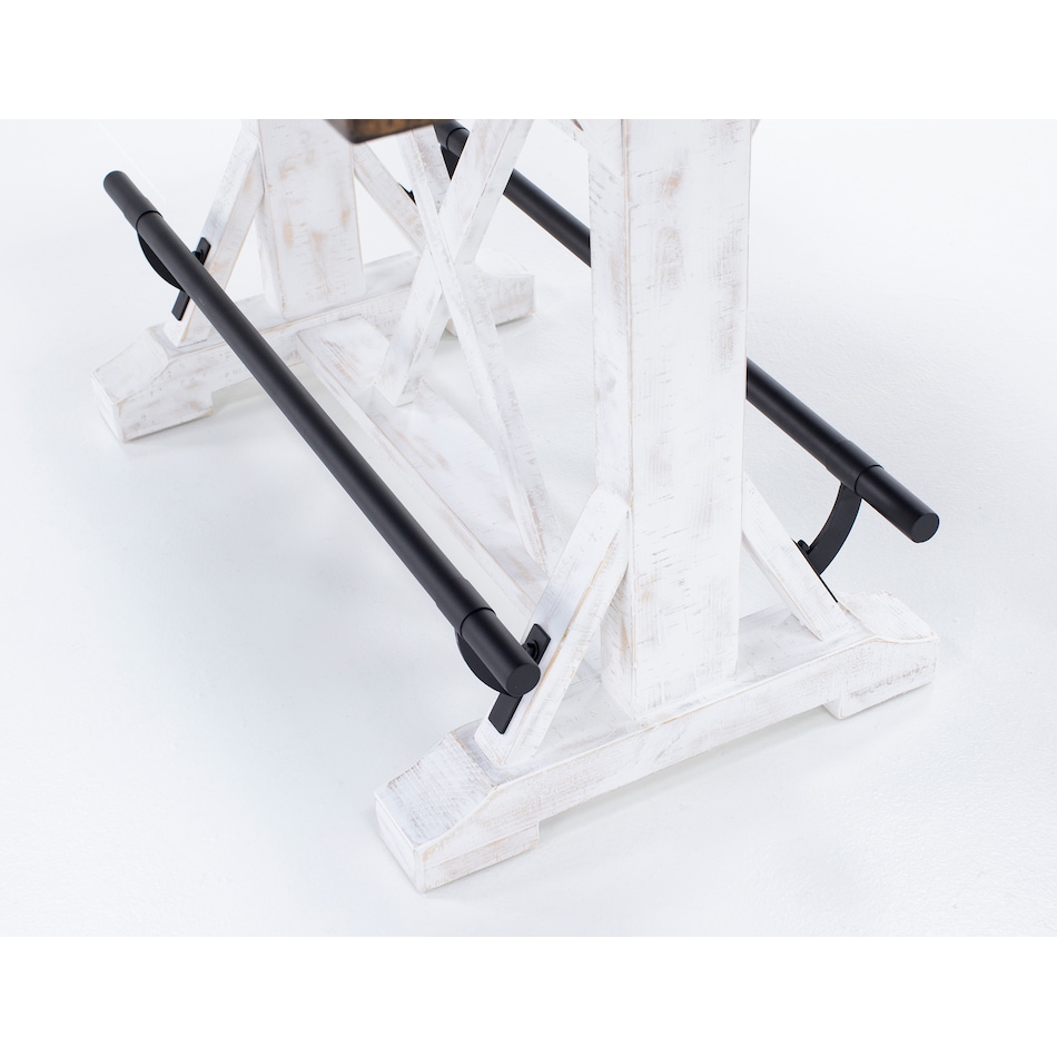 ashy brown white inch bar height table rectangle   
