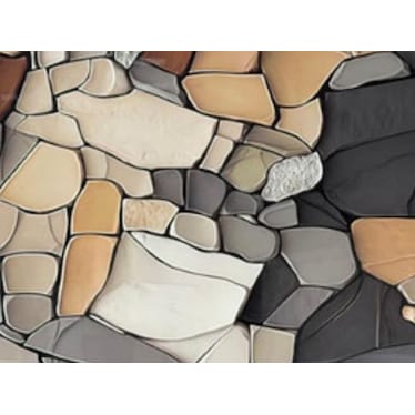 Charcoal, Brown, and Cream Mosaic Stone Framed Wall Decor 87"W x 47"H