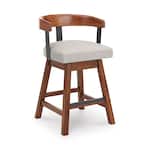 ashy burnished brown   oatmeal inch & over bar seat stool   