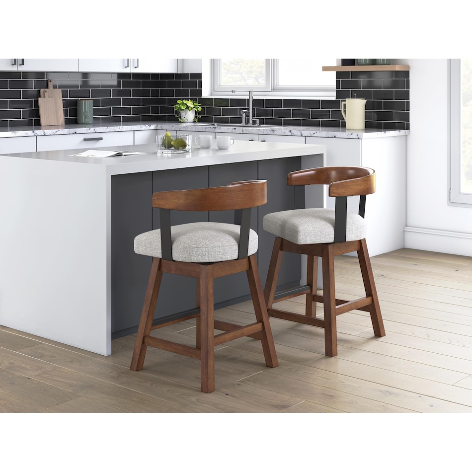 ashy burnished brown   oatmeal inch & over bar seat stool   