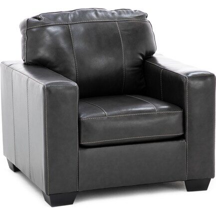 Spencer Leather Chair in Grey