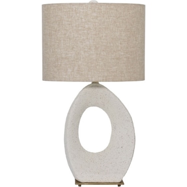 Cream Textured Paper Composite Table Lamp 27"H