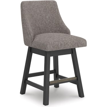 Nolan 24" Counter Upholstered Swivel Stool in Grey