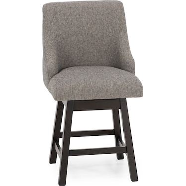 Nolan 24" Counter Upholstered Swivel Stool in Grey