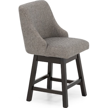 Nolan 24" Counter Upholstered Swivel Stool in Grey