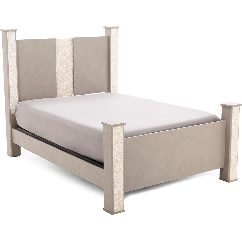 ashy gray   replicated leather grain queen bed package qpk  