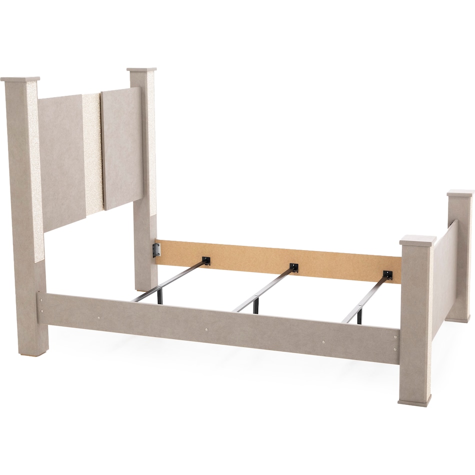 ashy gray   replicated leather grain queen bed package qpk  