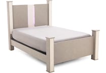 ashy gray   replicated leather grain queen bed package qpk  