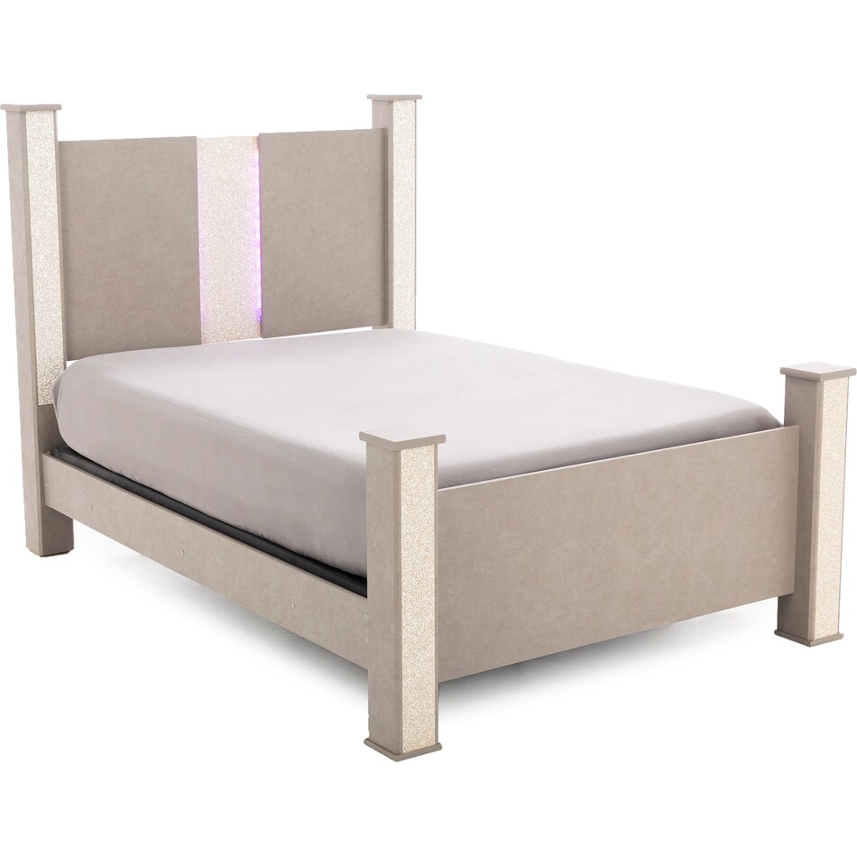 ashy gray   replicated leather grain queen bed package qpk  
