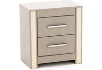 ashy gray   replicated leather grain two drawer   