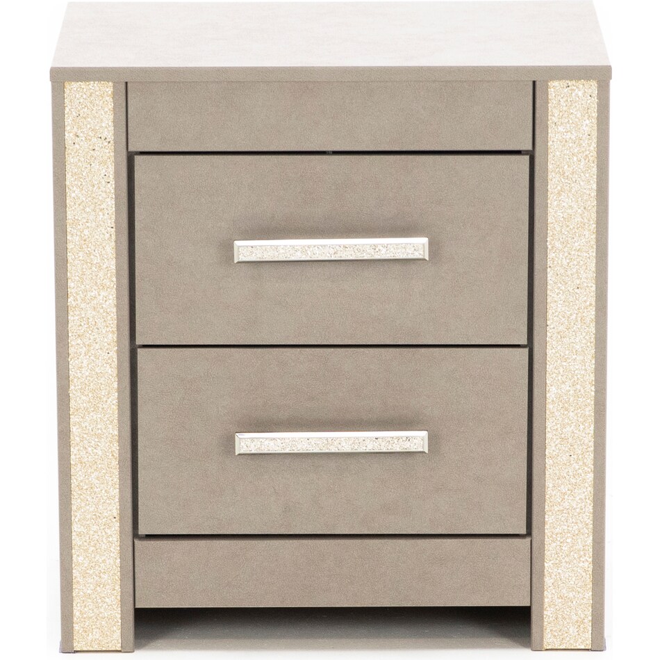 ashy gray   replicated leather grain two drawer   