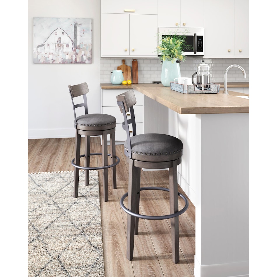 ashy grey inch & over bar seat stool   