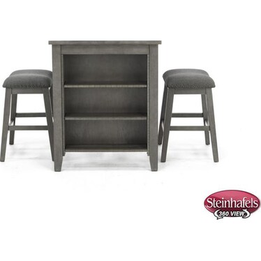 Casey Grey 3-pc. Counter Island Set