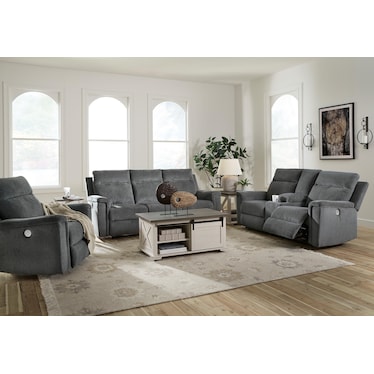 Keaton Power Reclining Sofa in Gravel
